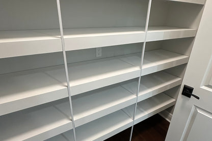 Bundle sets of 12-in Deep Wire Shelf Covers - Floating Style Shelf for a linen closet, pantry, laundry, garage. Any Size & Any Color. Whole Closet Upgrade, Pantry Makeover