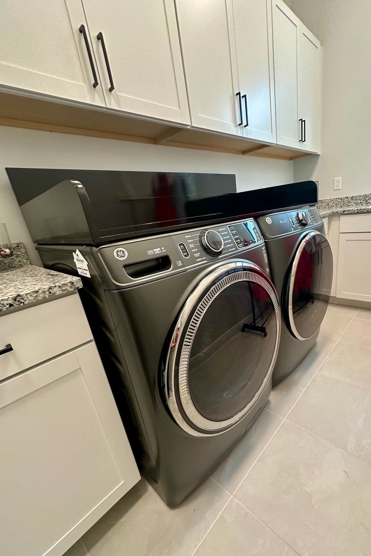 Custom Laundry Countertop for Front-Load Washer & Dryer | Sorting & Folding Organizer